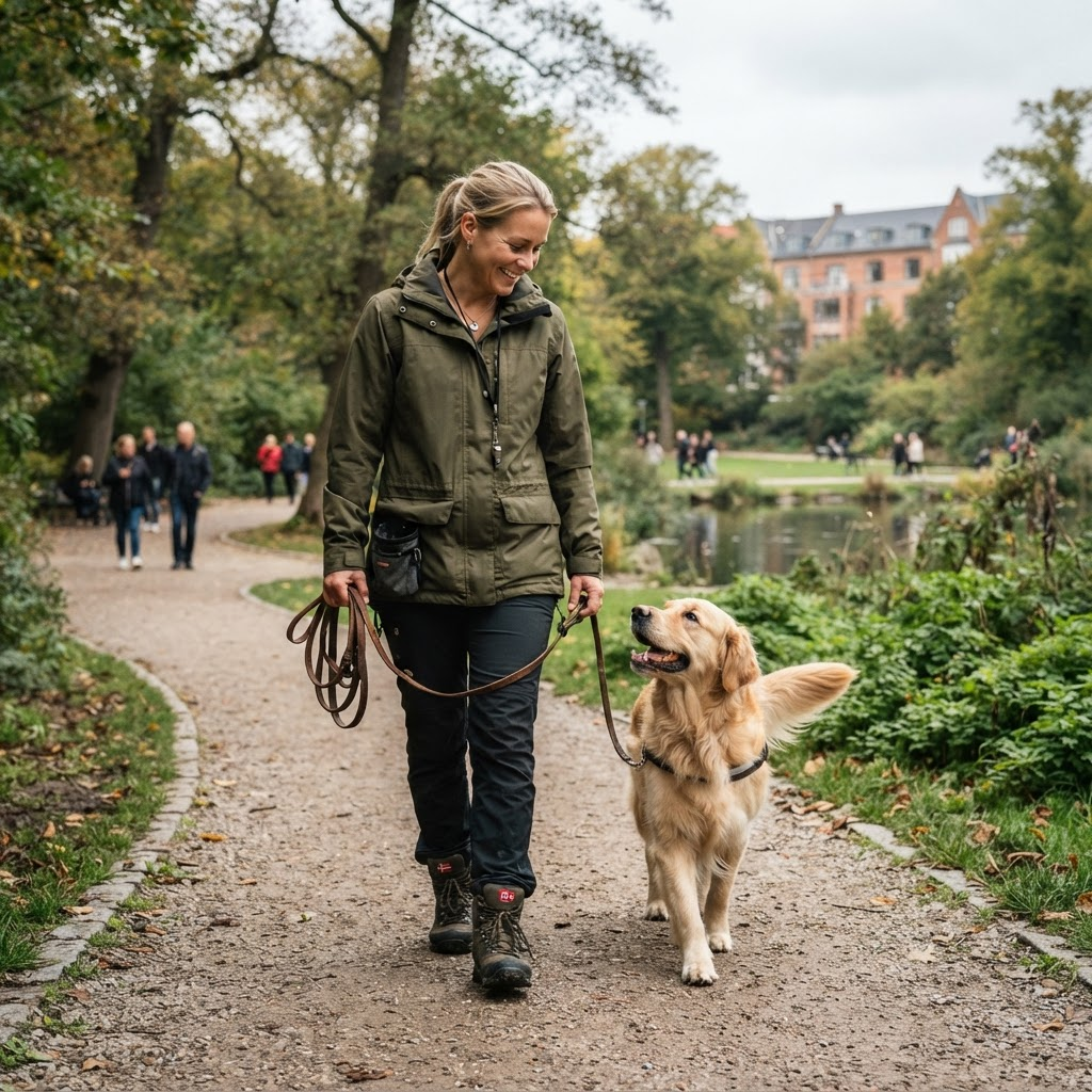 Simon Quist med sin egen Norfolk Terrier; Hurricane", som for nylig fik foretaget en laryngektomi